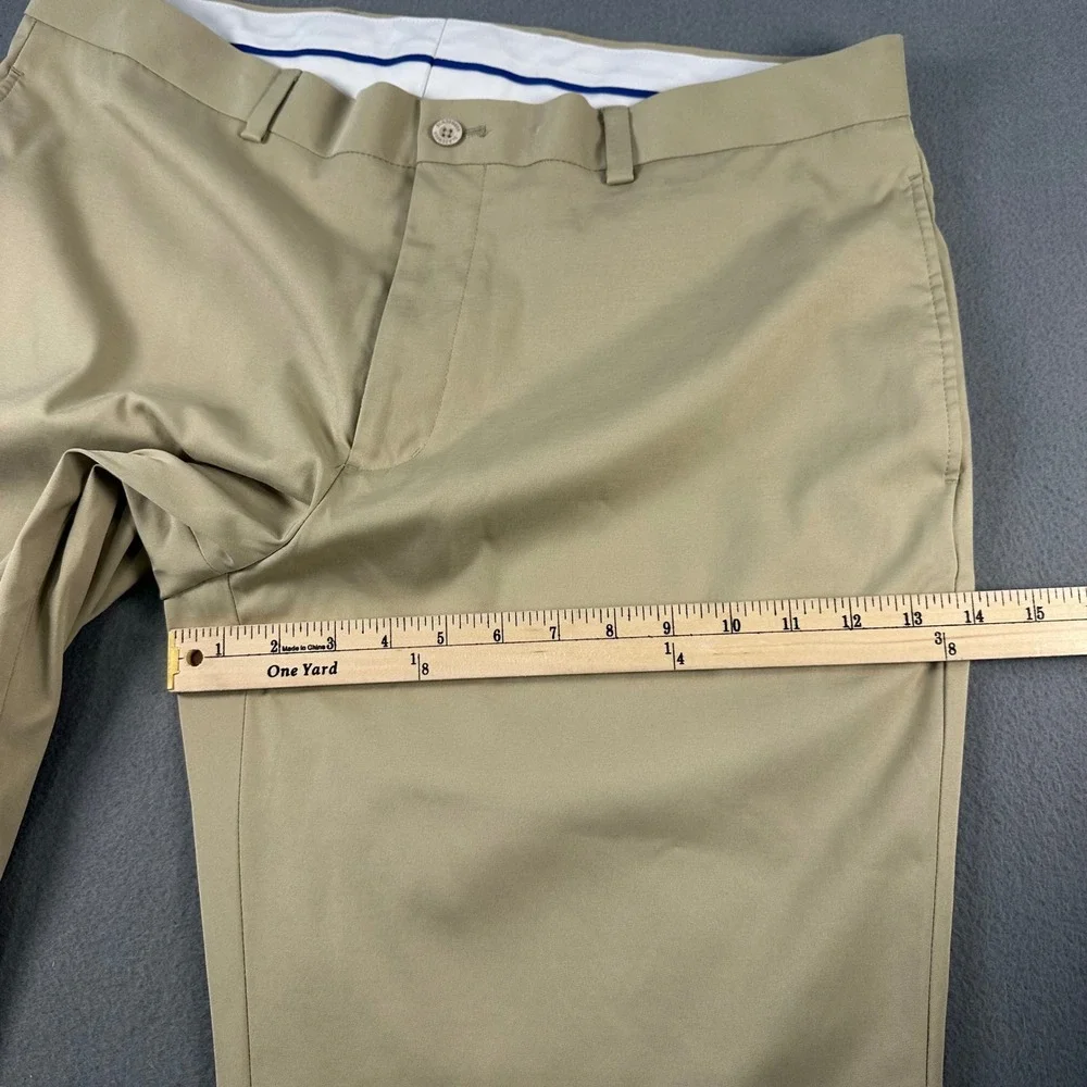 Slazenger Mens Golf Pants Khaki Tan Flat Front Stretch W38 L30 Performance